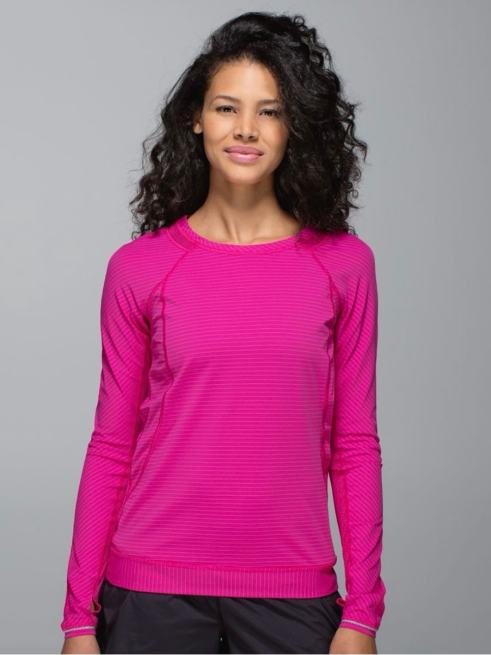 lululemon athletica Run For Gold Striped Long Sleeved Athletic Tee